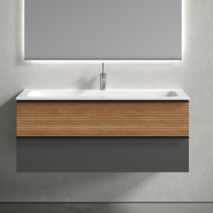 Тумба с раковиной Sancos Delta 120 дуб красный, графит, раковина CN7017 Тумба с раковиной Sancos Delta 120 дуб красный, графит, раковина CN7017