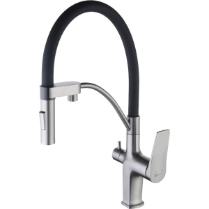 Смеситель для кухни Lemark Bronx LM3761GM графит с гибким изливом