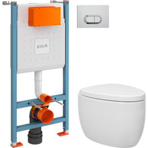 Комплект Унитаз подвесной BOCCHI Etna белый + Крышка белая, с микролифтом + Инсталляция VitrA V-Fix Core + Кнопка 740-0580 хром Комплект Унитаз подвесной BOCCHI Etna белый + Крышка белая, с микролифтом + Инсталляция VitrA V-Fix Core + Кнопка 740-0580 хром