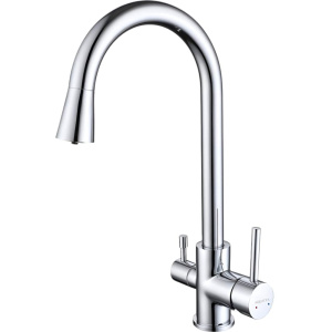 Смеситель для кухни Акватек AQ1085CR, с краном для питьевой воды, хром