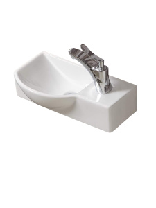 Раковина подвесная глянцевая белая 400х220х120 WeltWasser AISBACH 7940 GL-WT R (10000008687)