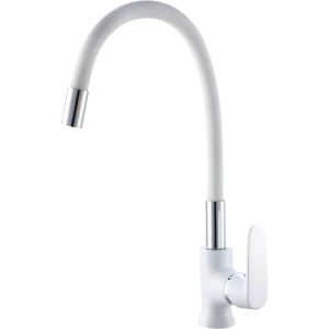 Смеситель для кухни РМС SL123W SL123W-016F-1, белый, хром Смеситель для кухни РМС SL123W SL123W-016F-1, белый, хром