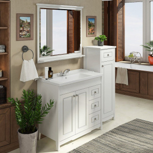 Мебель для ванной Comforty Тбилиси 90 напольная, белый глянец