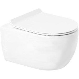 Унитаз подвесной Art&Max Bologna AM211CHR/AM211SC безободковый, с микролифтом, белый