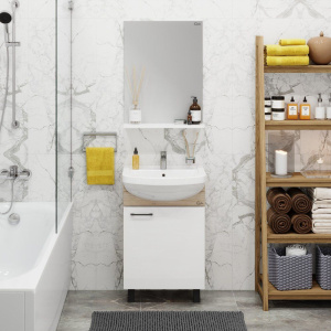 Мебель для ванной Onika Эко 52 Black дуб сонома, напольная Мебель для ванной Onika Эко 52 Black дуб сонома, напольная