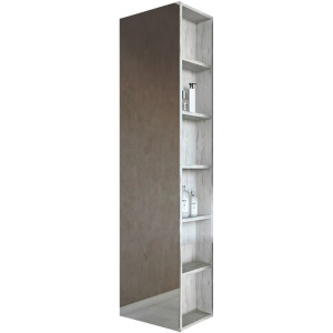 Шкаф-пенал с зеркалом Sanflor Чикаго L, дуб крафт белый Шкаф-пенал с зеркалом Sanflor Чикаго L, дуб крафт белый