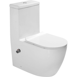 Унитаз-моноблок SantiLine SL-5011SM-BD безободковый, с микролифтом, встроенный смеситель Унитаз-моноблок SantiLine SL-5011SM-BD безободковый, с микролифтом, встроенный смеситель