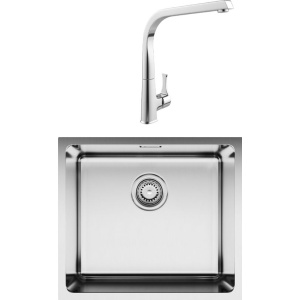 Комплект Мойка кухонная Omoikiri TADZAVA 49-U IN нержавеющая сталь + Смеситель MEGA Mega