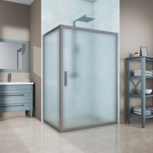 Душевой уголок Kubele DE019 R-MAT-MT 90х75 см, профиль матовый хром