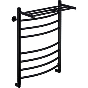Полотенцесушитель водяной Comfysan Noumi W-8 80х50 черный матовый, с полкой