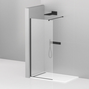 Душевая перегородка Cezares Liberta -L-1-100-120-C-NERO профиль черный, стекло прозрачное