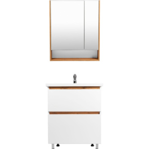 Мебель для ванной VIANT Мальта 70 напольная, белая, дуб вотан Мебель для ванной VIANT Мальта 70 напольная, белая, дуб вотан