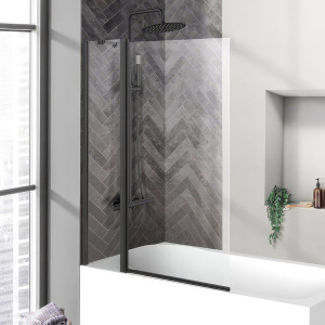 Шторка на ванну BelBagno Uno V-11-100/150-C-Nero профиль черный, стекло прозрачное Шторка на ванну BelBagno Uno V-11-100/150-C-Nero профиль черный, стекло прозрачное