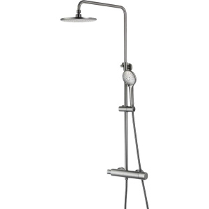 Душевая стойка Lemark Bronx LM3770GM c термостатом, графит