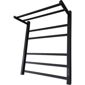 Полотенцесушитель электрический Маргроид Вид 81-10 профильный 60x50 R с полкой, черный матовый