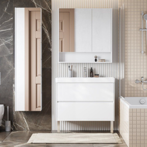 Мебель для ванной AQUATON Сканди 90 белый глянец, белый матовый