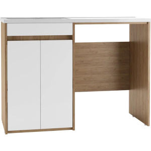 Тумба с раковиной Домино Domino L, 120, дуб вотан, белая, под стиральную машину Тумба с раковиной Домино Domino L, 120, дуб вотан, белая, под стиральную машину