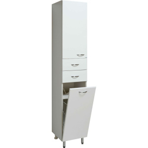 Шкаф-пенал Runo Эконом мебель Универсальный 35 с бельевой корзиной, белый L