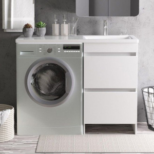 Тумба с раковиной Orange Sistema 110 R с ящиками, под стиральную машину Тумба с раковиной Orange Sistema 110 R с ящиками, под стиральную машину