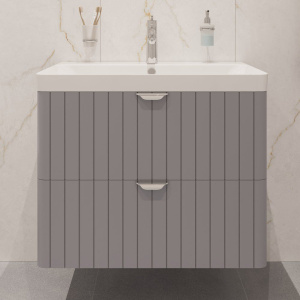 Тумба с раковиной STWORKI Ларвик 80, серая матовая Тумба с раковиной STWORKI Ларвик 80, серая матовая