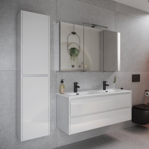 Мебель для ванной Sancos Libra двойная 120 см, белый глянец