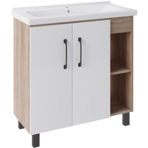 Тумба с раковиной ASB-Mebel Адель 80 белая, дуб сонома Тумба с раковиной ASB-Mebel Адель 80 белая, дуб сонома