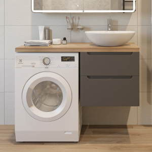 Тумба с раковиной STWORKI Берген 60, серая со светлой столешницей 122, Moduo 55 Leaf, L Тумба с раковиной STWORKI Берген 60, серая со светлой столешницей 122, Moduo 55 Leaf, L