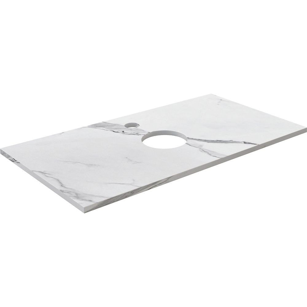 Купить Мебель для ванной DIWO Элиста 100 белый мрамор, с раковиной Углич 0117 в Москве с доставкой Мебель для ванной DIWO Элиста 100 белый мрамор, с раковиной Углич 0117