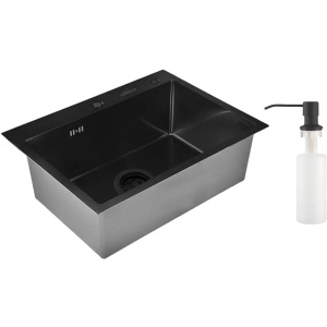 Мойка кухонная Wisent WS37050B с PVD покрытием, с дозатором