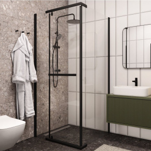 Душевой уголок Ceruttispa ZQ91B 90х90, черный