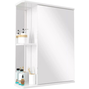 Зеркало-шкаф SanStar Практик 55 универсальное, с полками, белое