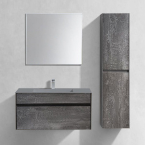 Мебель для ванной Vincea Chiara 100, камень, с серой раковиной Мебель для ванной Vincea Chiara 100, камень, с серой раковиной