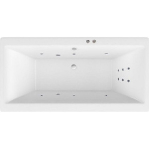 Акриловая ванна Excellent Pryzmat Slim WAEX.PRY18S.LINE 180x80 см, с гидромассажем, с каркасом, со сливом-переливом
