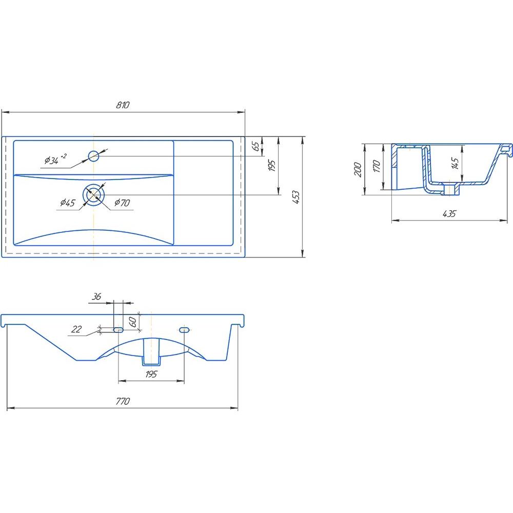 Купить Мебель для ванной Onika Тимбер 80.10 R, серая, дуб сонома в Москве с доставкой Мебель для ванной Onika Тимбер 80.10 R, серая, дуб сонома