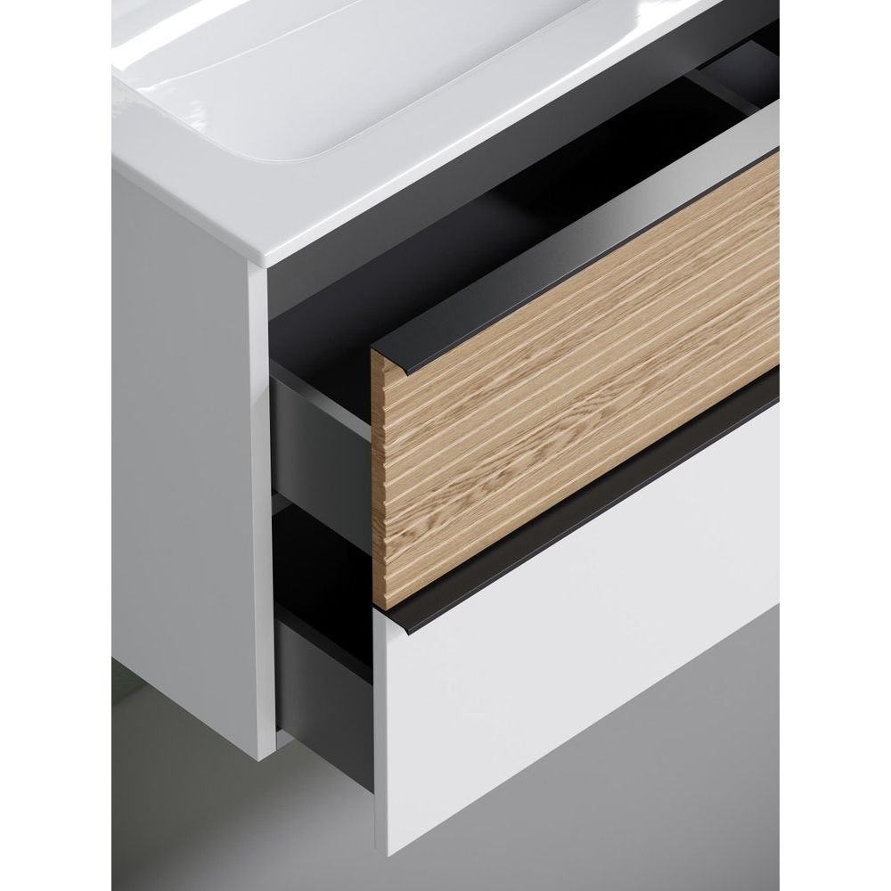 Купить Мебель для ванной Sancos Delta 100 R дуб светлый, белый в Москве с доставкой Мебель для ванной Sancos Delta 100 R дуб светлый, белый