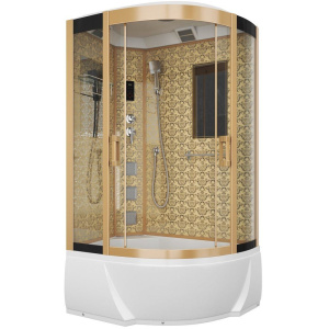 Душевая кабина Niagara Luxe 7712GL золото, с высоким поддоном, с сиденьем