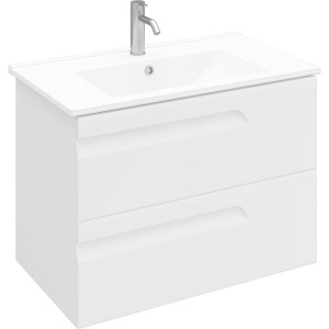 Тумба с раковиной Laparet Atlas 80 подвесная, белая матовая