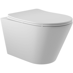 Унитаз подвесной Aqueduto Cone CON0120 безободковый, с микролифтом, белый матовый