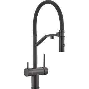 Смеситель для кухни Milacio Ultra MCU.557.TB total black, с гибким изливом Смеситель для кухни Milacio Ultra MCU.557.TB total black, с гибким изливом