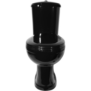 Унитаз-компакт Оскольская керамика Дора Антивсплеск Стандарт черный, нижний подвод воды, горизонтальный выпуск