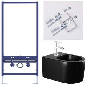 Биде с инсталляцией SET AQUATEK МИЯ-MB черный Биде с инсталляцией SET AQUATEK МИЯ-MB черный