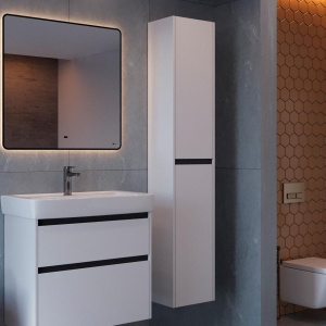 Шкаф-пенал Lemark Combi черный, белый глянцевый