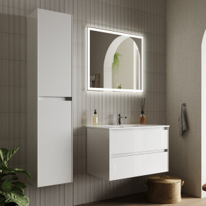 Мебель для ванной Sancos Cento 80 см белый глянец