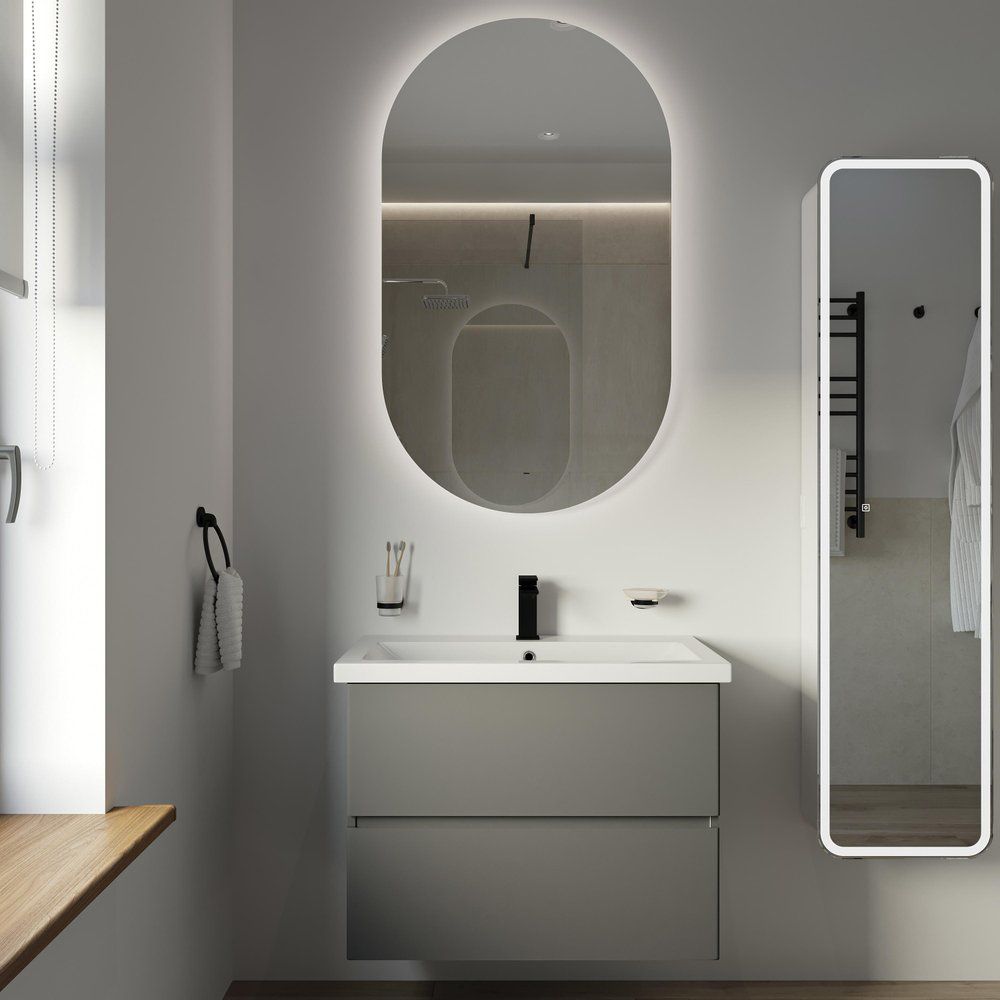 Мебель для ванной STWORKI Колдинг 80 антрацит, с раковиной Como 80 Мебель для ванной STWORKI Колдинг 80 антрацит, с раковиной Como 80