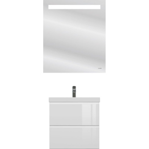 Мебель для ванной Cersanit Moduo 60, раковина Como 60, зеркало LED 010 base 60, с подсветкой Мебель для ванной Cersanit Moduo 60, раковина Como 60, зеркало LED 010 base 60, с подсветкой