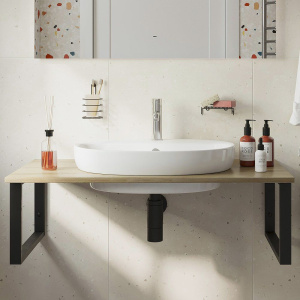 Столешница с раковиной DIWO Элиста 100 светлое дерево, с раковиной Самара 0116 Столешница с раковиной DIWO Элиста 100 светлое дерево, с раковиной Самара 0116