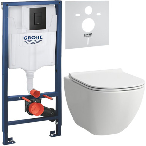 Комплект Унитаз подвесной Laufen Basal 8.66E1.0.000.000.1 безободковый, с микролифтом + Инсталляция Grohe Solido 38811KFO 3 в 1 с кнопкой смыва + Шумоизоляция Комплект Унитаз подвесной Laufen Basal 8.66E1.0.000.000.1 безободковый, с микролифтом + Инсталляция Grohe Solido 38811KFO 3 в 1 с кнопкой смыва + Шумоизоляция