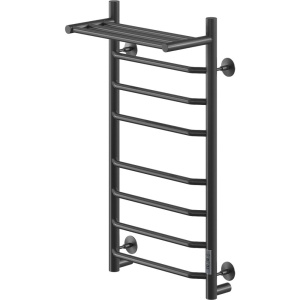 Полотенцесушитель электрический Ника Way 3 80/40, с полкой, матовый черный RAL9005