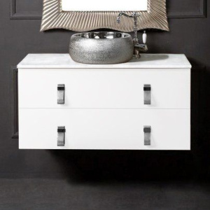 Тумба с раковиной Armadi Art NeoArt 100, белая с ручками Glaze хром