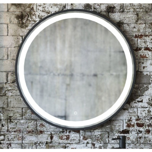 Зеркало круглое Sanflor Гард 70/2 черное, с подсветкой